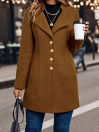 Sophisticated Button-Up Tunic Women Long Coat