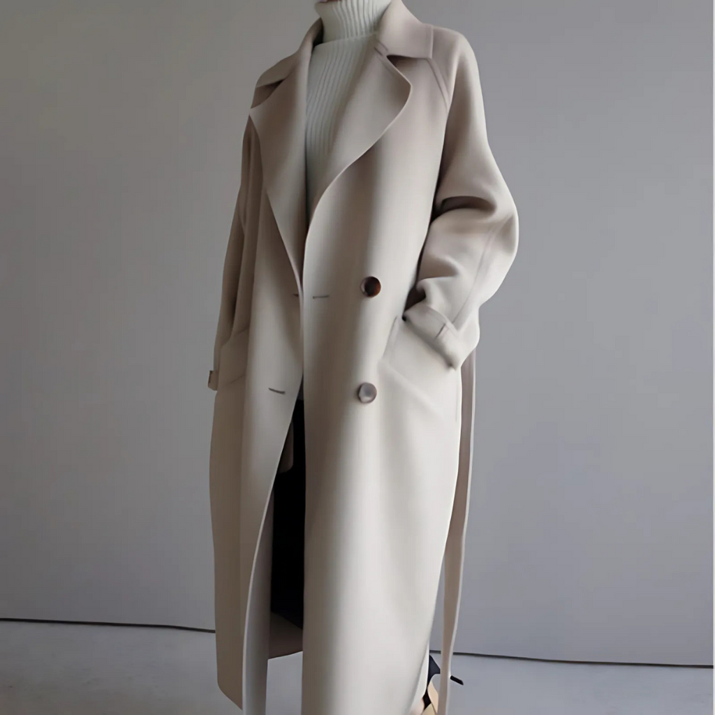 Elegant Women's Wool Jacket for Winter - Beige