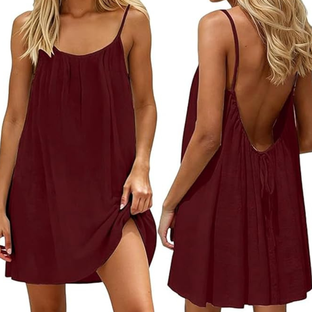 Leichtes Leinen-Midi-Sommerkleid für Damen