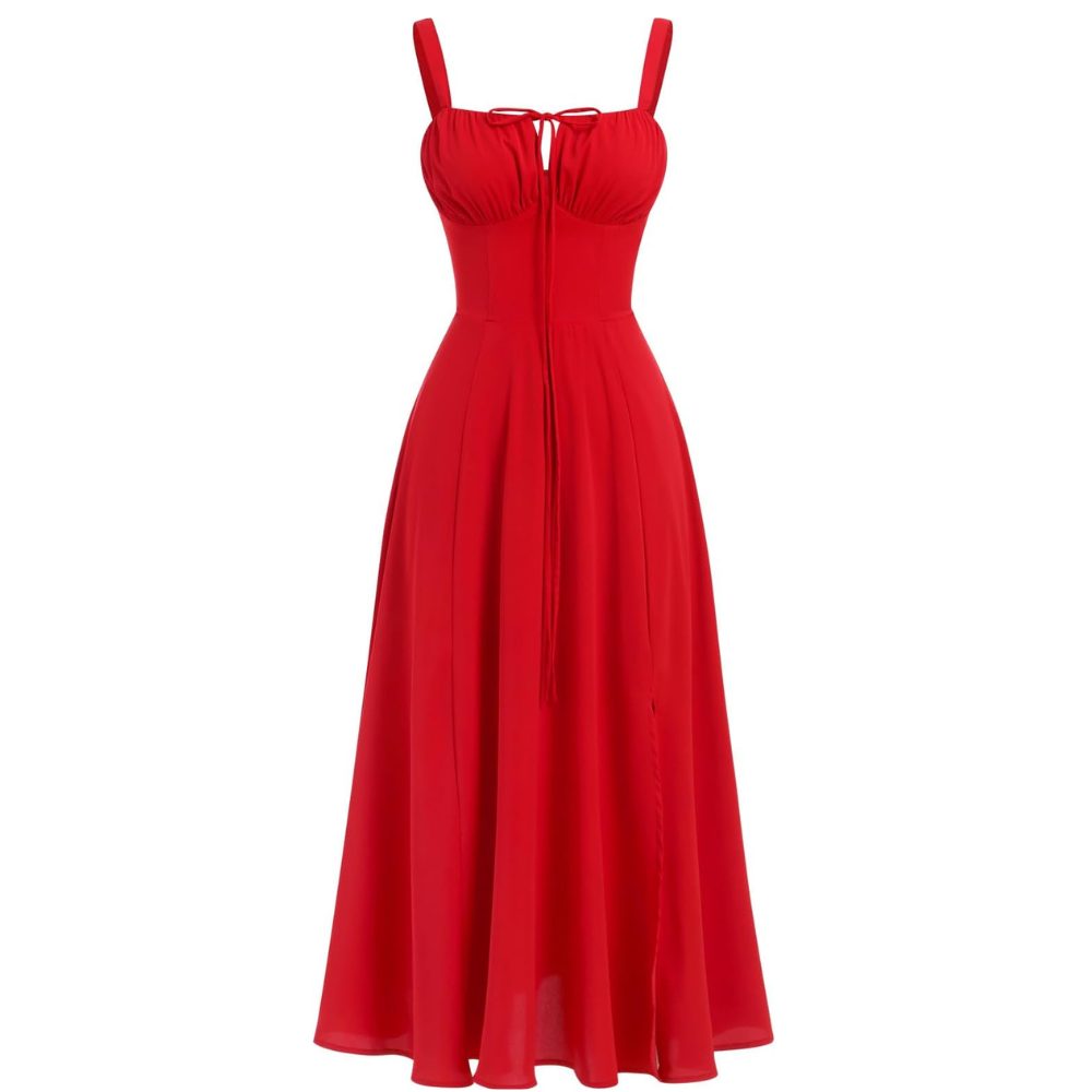 Boho Floral Split Summer Dress – Lightweight Vintage for Women