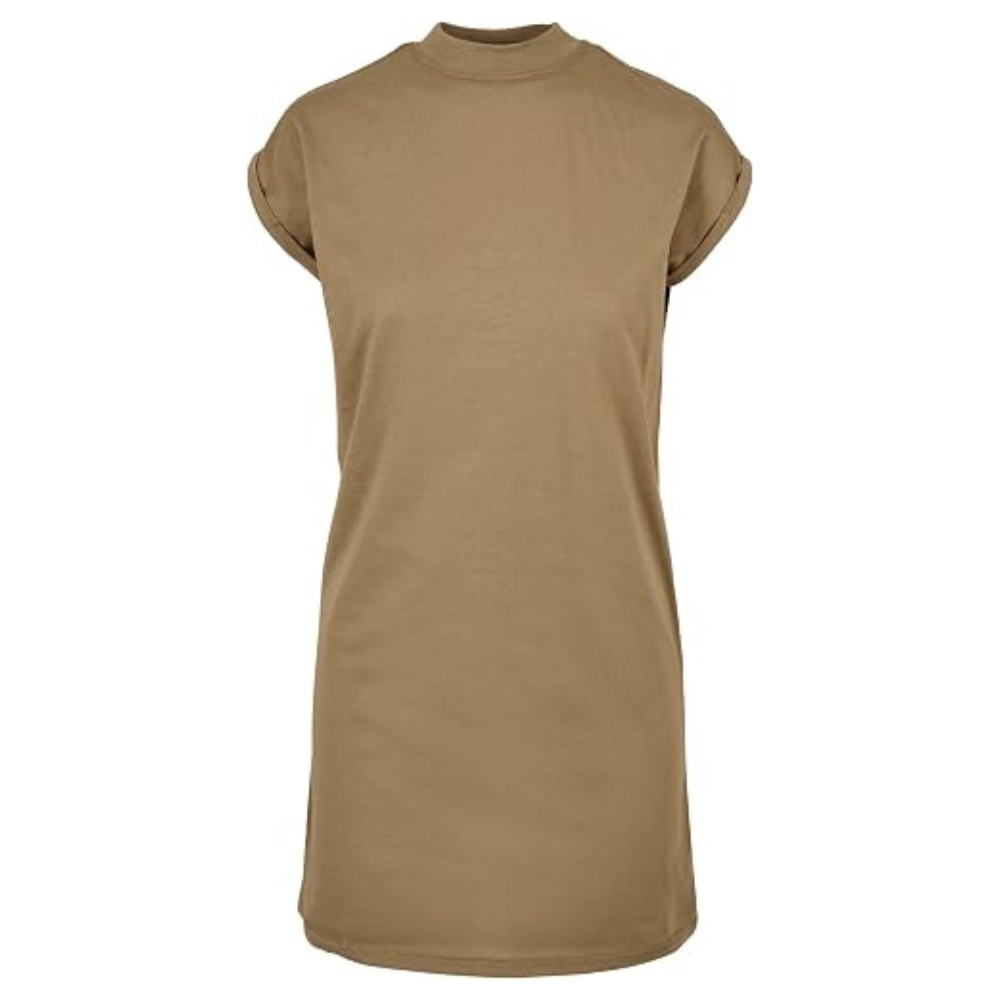 Sleeveless Turtleneck Summer Dress – Extended Shoulder for Women