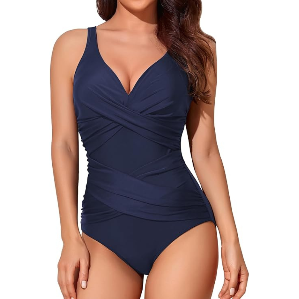 Ruched Tummy Control Swimsuit V Shaped – Beachwear for Women