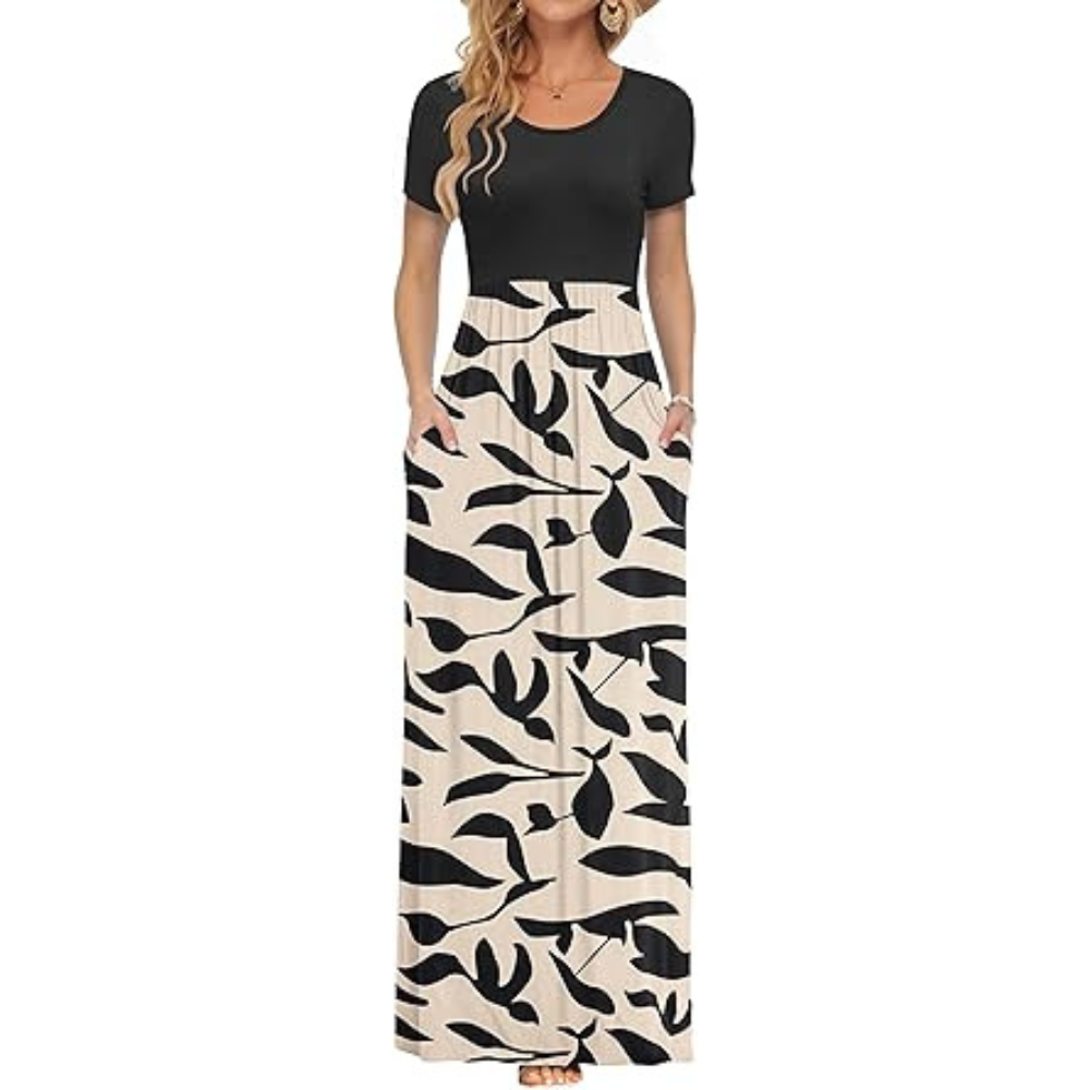 Leinen-Luxe Maxi Sommerkleid – Leichte Spitze für Damen