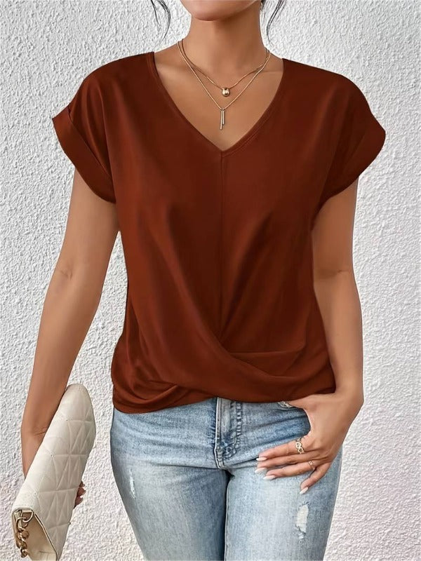Short-Sleeve Linen Shirt for Women | Perfect for Warm Days - Red