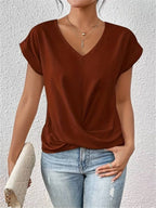 Short-Sleeve Linen Shirt for Women | Perfect for Warm Days - Red