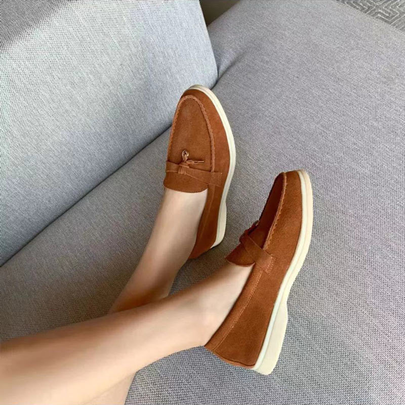 Elegante Damen-Leder Loafer mit Schnallendetail