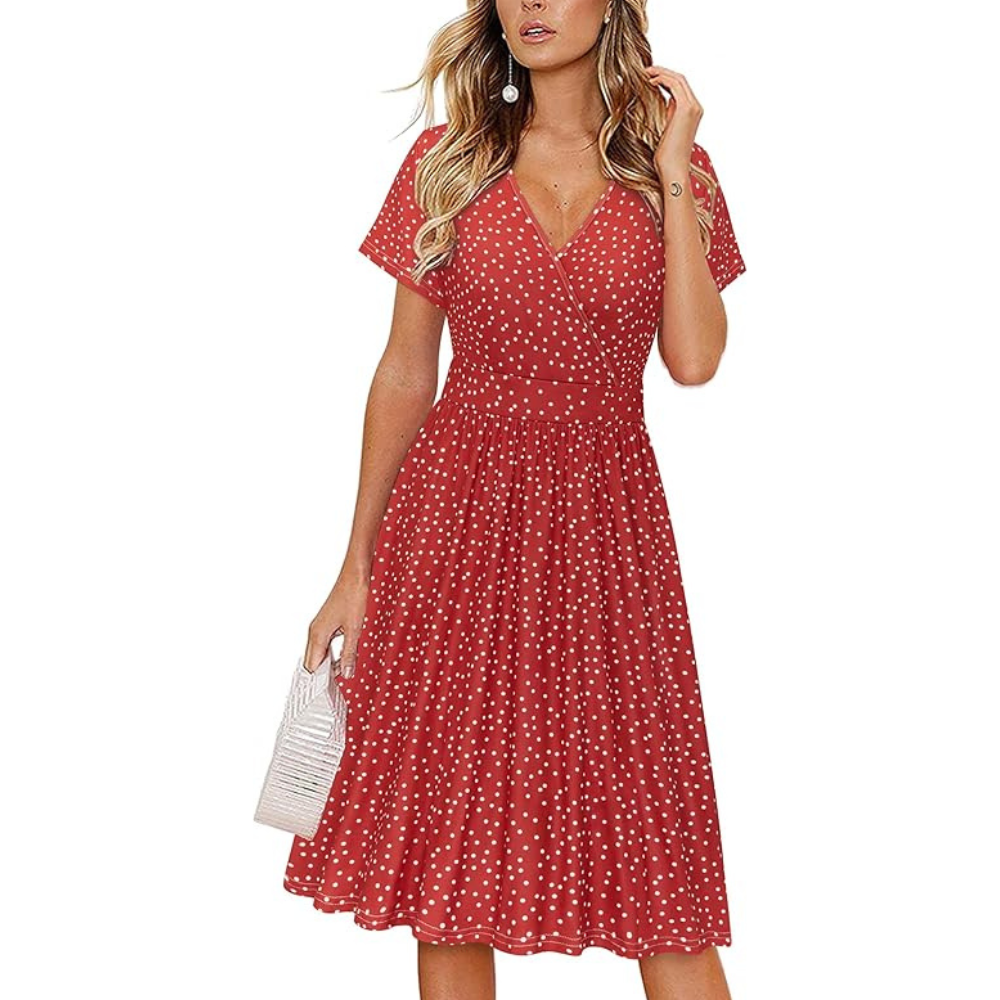Klassisches Wickel-Sommerkleid – leicht mit Taschen für Damen