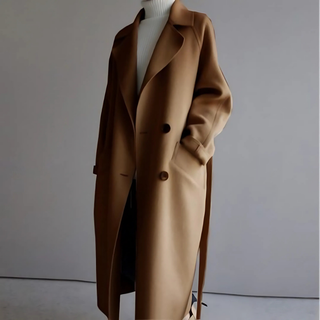 Elegant Women's Wool Jacket for Winter - Camel
