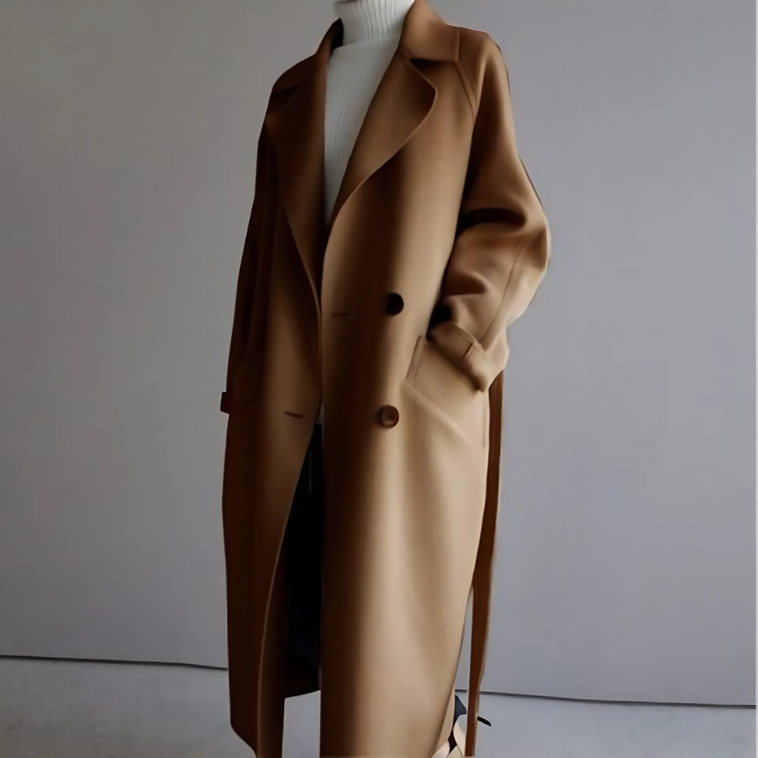 Elegant Women's Wool Jacket for Winter - Camel