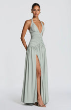 Sleeveless Women's Maxi Dress with a V Neck | Flowy Summer Dress