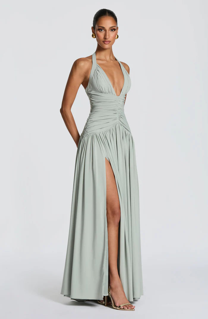 Sleeveless Women's Maxi Dress with a V Neck | Flowy Summer Dress