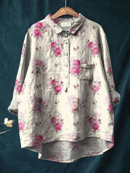 Autumn Blouse with Floral Print for Women - Lightweight Floral Blouse | Perfect for Everyday and Autumn Occasions - Floral 8