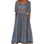 Geblümtes Midi-Sommerkleid – Leichtes Tag-Nacht-Kleid für Damen
