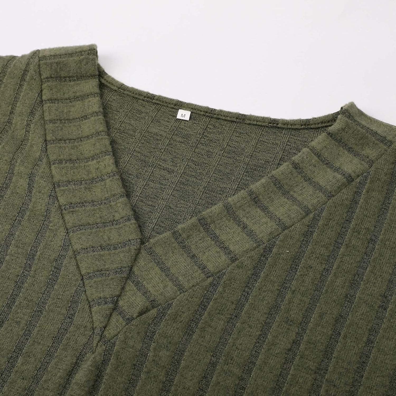 Damen Kuscheliger Herbst-Winter V-Ausschnitt Langarm-T-Shirt mit Knopfleiste