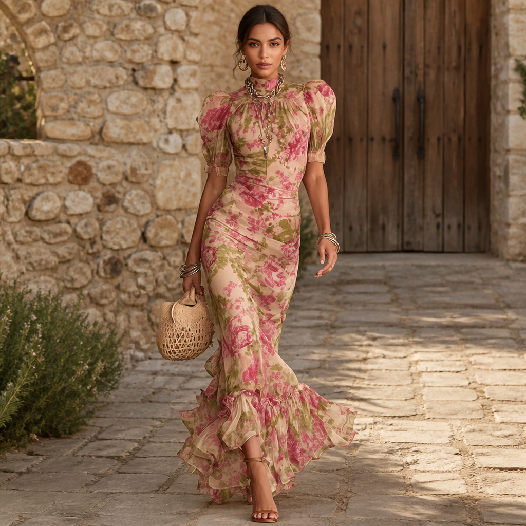 Wunderschönes Midi-Kleid für Damen, tailliert, elegant | Festliches Anlasskleid