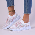 Mesh Lace-Up Ballet Flats | Perfect for Autumn, Summer, and Spring - Beige