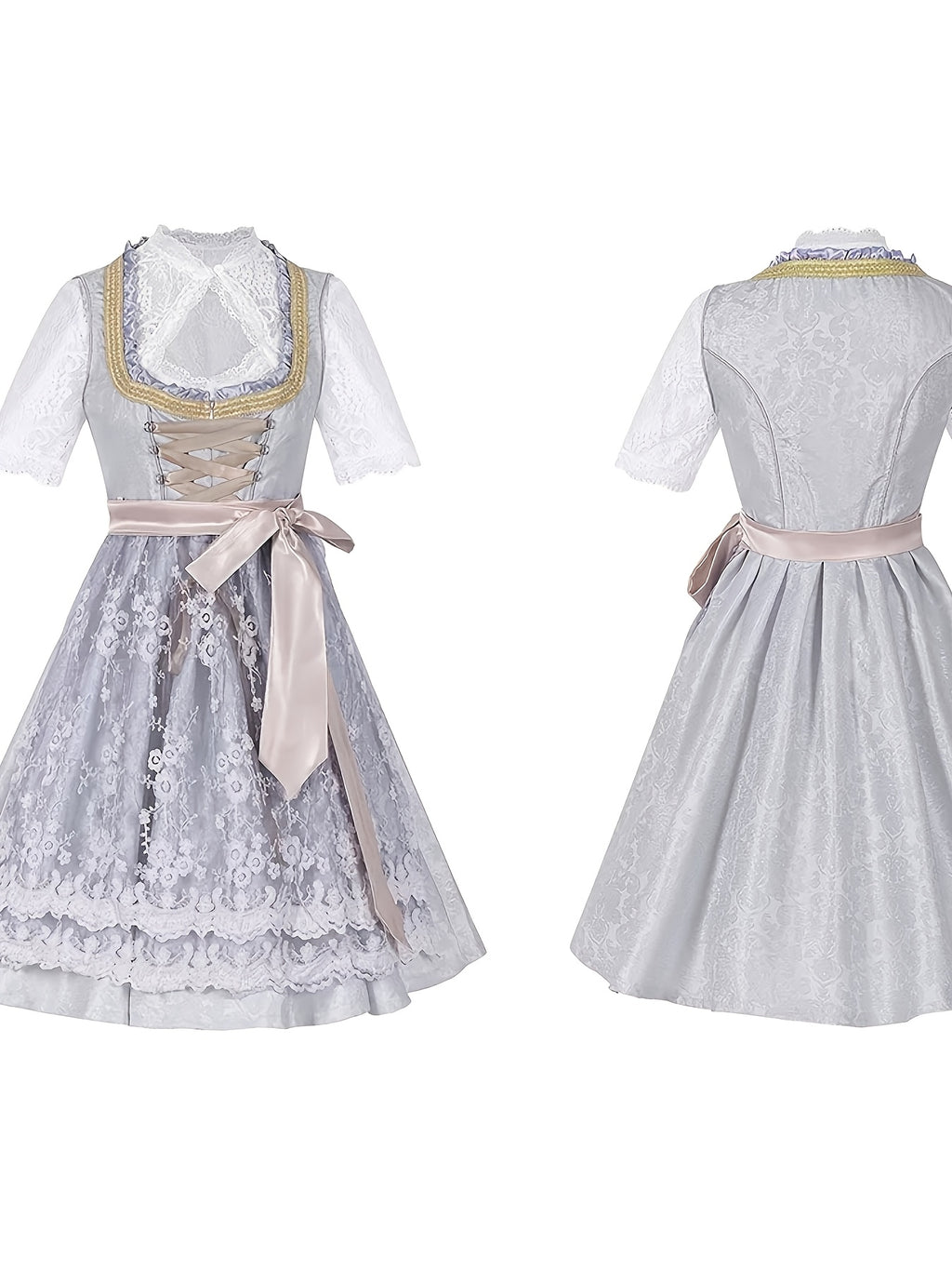 Dirndl Damen Oktoberfest Kostüm | Trachtenkleid mit Corsage & Trägerrock