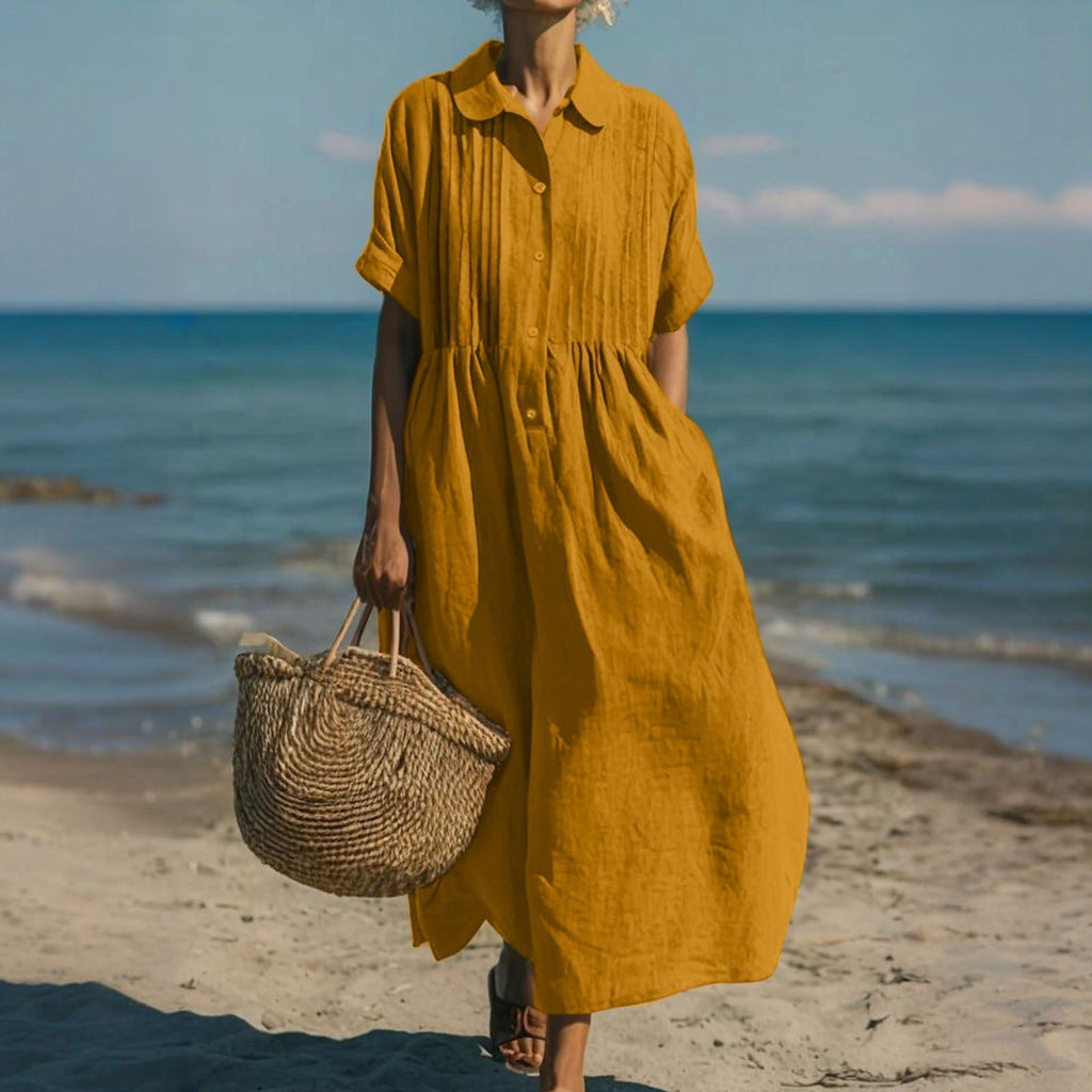 Women's Elegant Collared Button Dress
