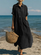 Women's Elegant Collared Button Dress