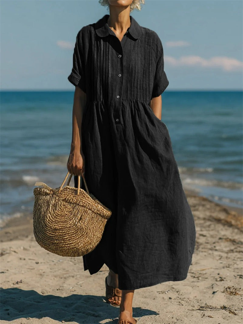 Women's Elegant Collared Button Dress