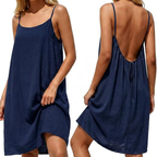 Backless Midi Summer Dress – Lightweight Strappy for Women