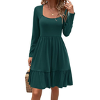 Elegantes Sommerkleid mit quadratischem Ausschnitt – leicht und figurschmeichelnd für Damen