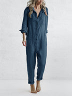 Cozy Jumpsuit with Wide Cut | Perfect for Autumn - Blue