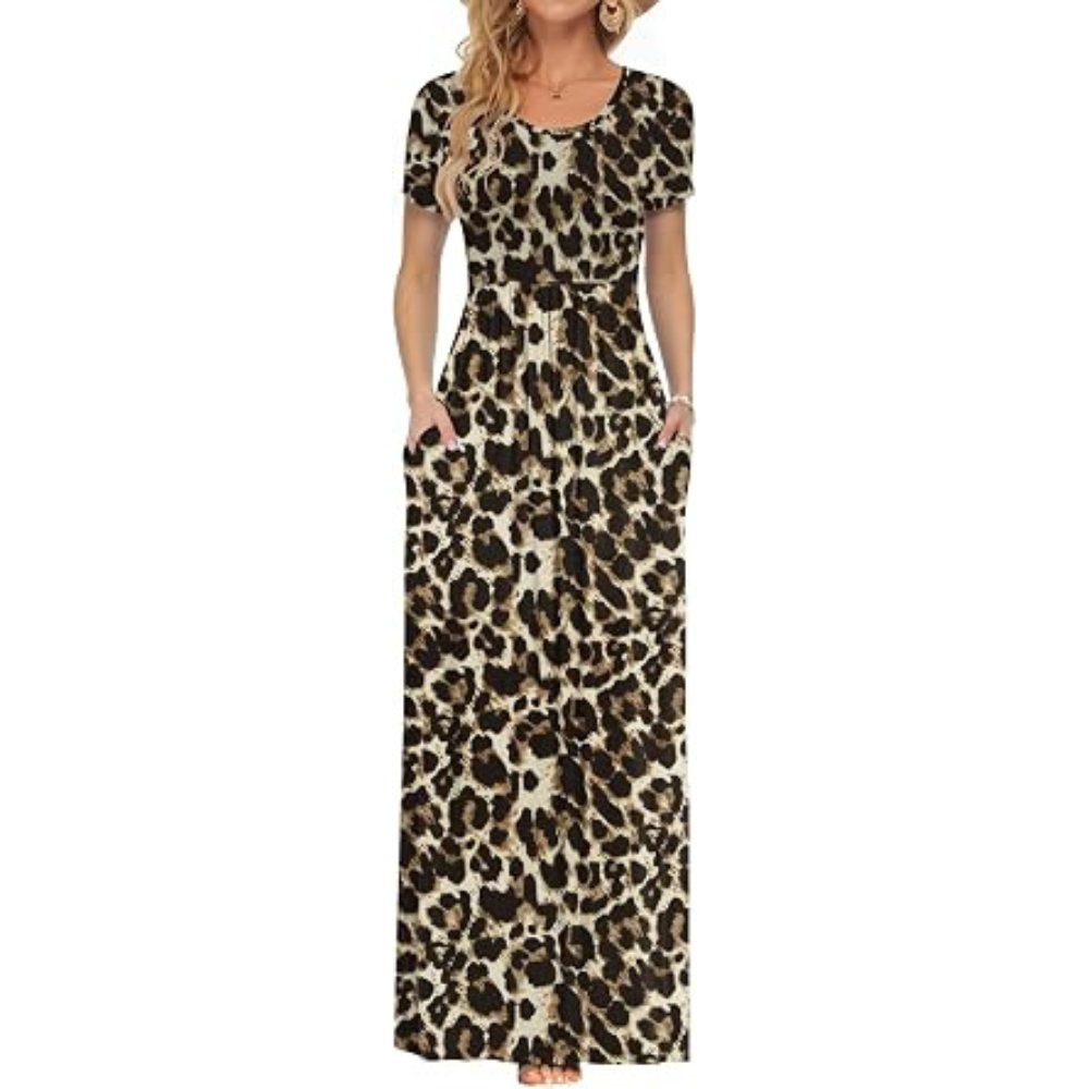 Leinen-Luxe Maxi Sommerkleid – Leichte Spitze für Damen