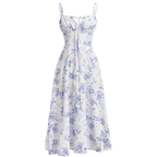 Boho Floral Split Summer Dress – Lightweight Vintage for Women