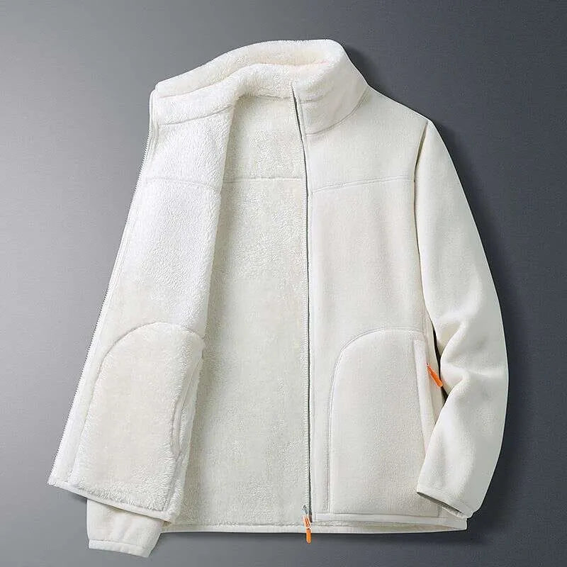 Damenmode einfarbig warme Jacke, Herbst/Winter bequeme Wendejacke