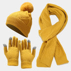 3-teiliges Set mit kuscheligen Strickaccessoires