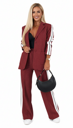 Women's Athleisure Set Emora Nova – Comfortable Striped Tracksuit in Blended Cotton