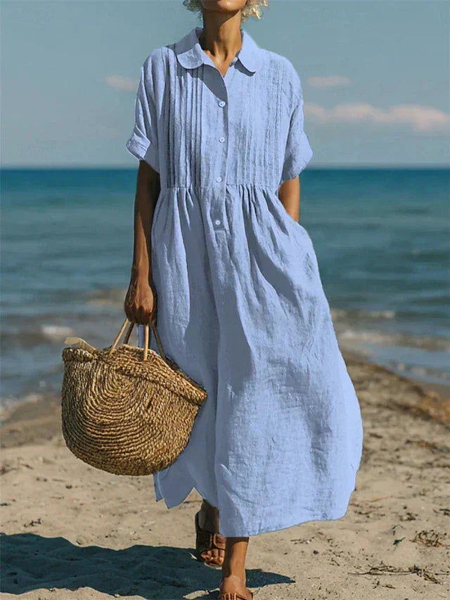 Women's Elegant Collared Button Dress