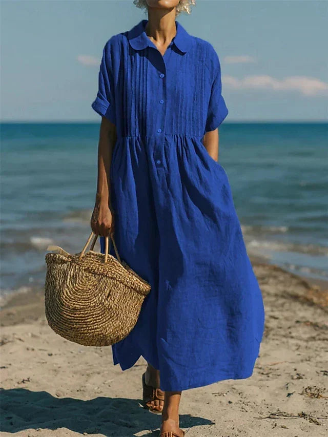 Women's Elegant Collared Button Dress