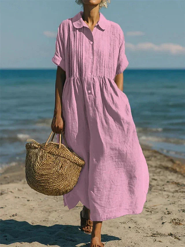 Women's Elegant Collared Button Dress