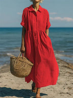Women's Elegant Collared Button Dress