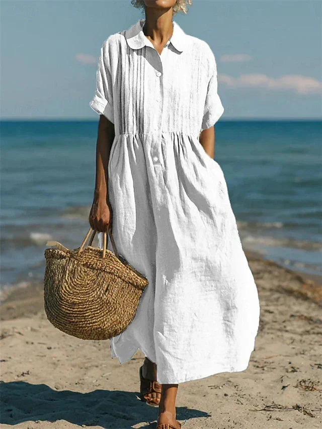 Women's Elegant Collared Button Dress