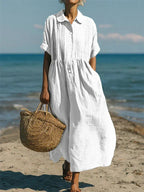 Women's Elegant Collared Button Dress