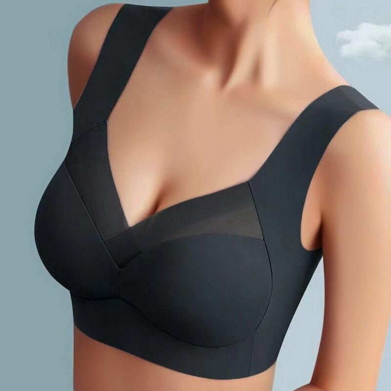 Seamless Push-Up Bra with Ergonomic Support & Breathable Comfort | Invisible Under Clothing - Black