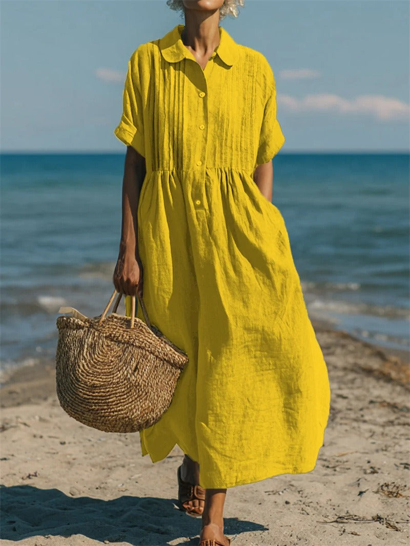 Women's Elegant Collared Button Dress