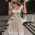 Traditionelles Dirndl mit Schürze & Bluse aus Baumwolle | festliche Anlässe