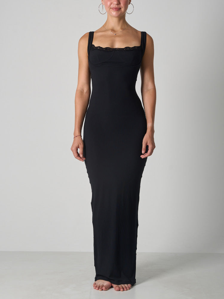Spitzen-Contour-Skulptur-Maxikleid