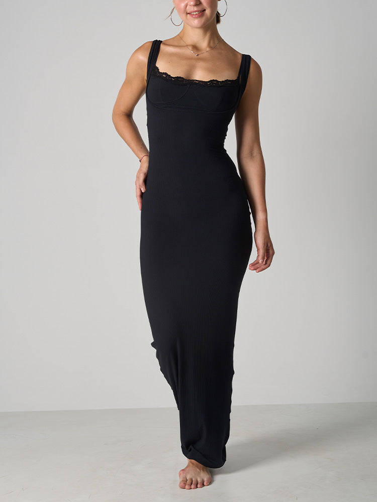 Spitzen-Contour-Skulptur-Maxikleid