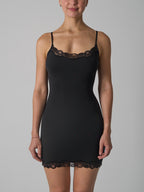 Spitzenbesatz Sculpt Slip-Kleid