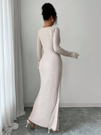 Noir Sculpt Wickeldetail Maxi-Kleid
