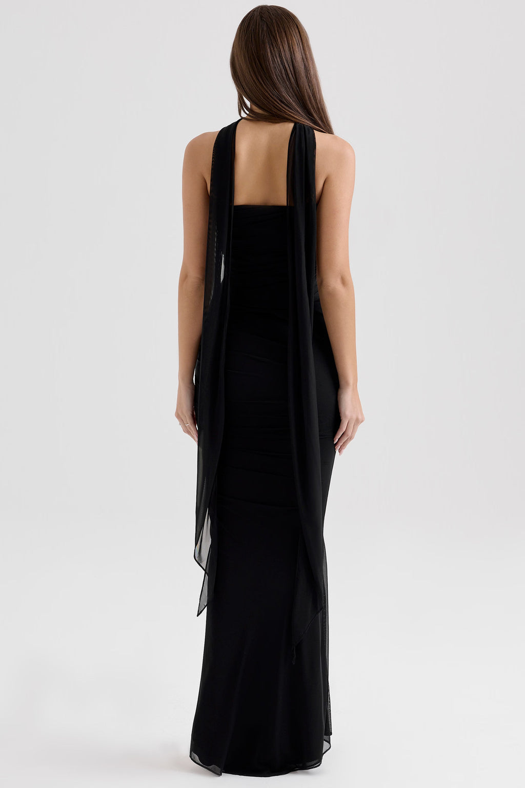 Noir Sculpt Strapless Abend-Maxikleid