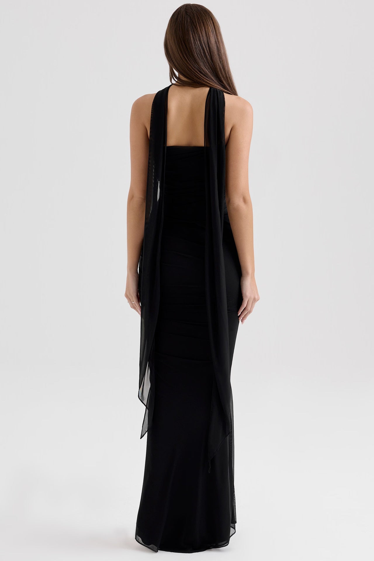 Noir Sculpt Strapless Abend-Maxikleid