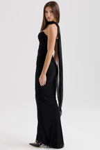 Noir Sculpt Strapless Abend-Maxikleid