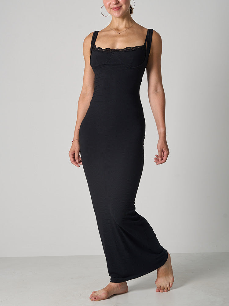 Spitzen-Contour-Skulptur-Maxikleid