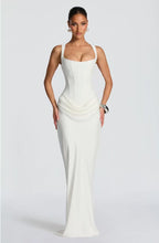 Luxus Sculpting Korsett Satin Maxikleid